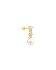 Ania Haie Gold Shell Pearl Dangling Barbell Single Earring
