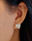 Ania Haie Gold Mother of Pearl Halo Heart Stud Earrings