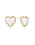 Ania Haie Gold Mother of Pearl Halo Heart Stud Earrings