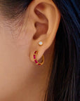 Ania Haie Crimson Huggie Hoop Earrings
