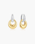 Gold Hollow Organic Pebble Drop Earrings