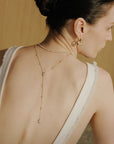 Gold Half-Bezel Round Tennis Necklace