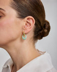 Gold Hollow Amazonite Organic Pebble Drop Earrings