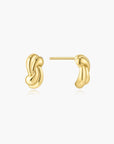 Gold Rope Twist Stud Earrings