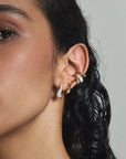Silver Pave Curved Teardrop Ear Cuff