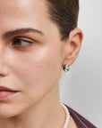 Silver Rope Twist Huggie Hoop Earrings