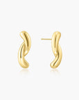 Gold Twist Stud Earrings