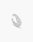 Silver Pave Curved Teardrop Ear Cuff