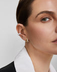 Silver Pave Curved Teardrop Ear Cuff
