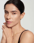 Gold Pave Sculptural Teardrop Hook Earrings
