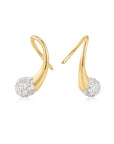 Gold Pave Sculptural Teardrop Hook Earrings