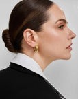 Gold Large Dome Stud Hoop Earrings