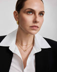 Gold Large Dome Stud Hoop Earrings