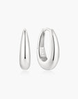 Silver Classic Dome Hoop Earrings