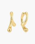 Gold Sculptural Arc Hoop Earrings