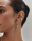 Silver Pave Curved Teardrop Ear Cuff