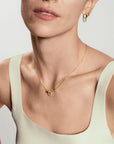 Gold Pave Interlocked Huggie Hoop Earrings