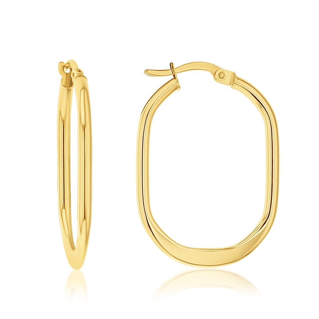 GOLDEN CURVE HOOP EARRINGS – 9CT GOLD