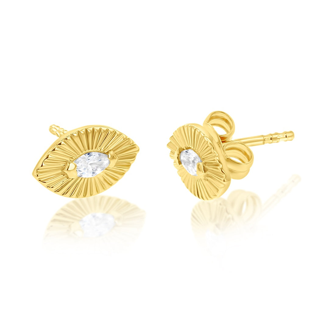 SOLAR EYE STUD EARRINGS - 9CT GOLD