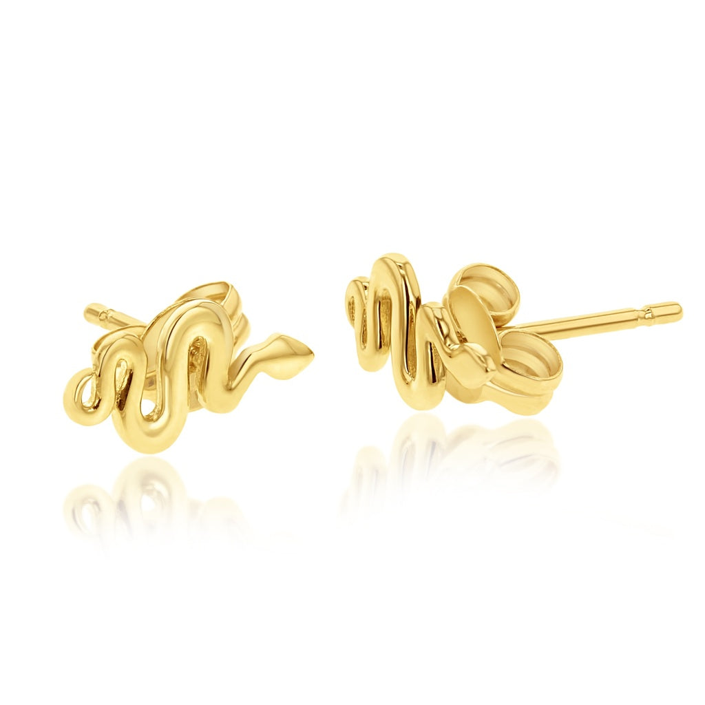 SERPENT STUD EARRINGS - 9CT GOLD