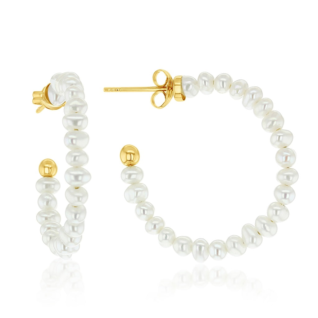 Tidal Pearl Hoops – 9CT GOLD