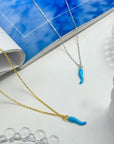 THE BLUE CORNICELLO NECKLACE - STERLING SILVER