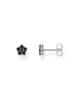 THOMAS SABO Blackened Flower ear studs with black zirconia
