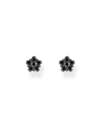 THOMAS SABO Blackened Flower ear studs with black zirconia