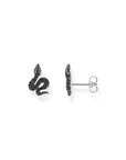 THOMAS SABO Snake small ear studs with black zirconia