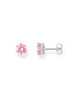 THOMAS SABO Ear studs with big, pink zirconia