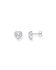 THOMAS SABO Heart-shaped halo ear studs with zirconia