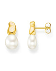 THOMAS SABO Ear Studs with Freshwater Pearl Drop in Gold