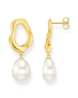 THOMAS SABO Stud Earrings with Freshwater Pearls in Gold