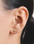 Stud earrings star with zirconia