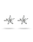 Stud earrings flower with zirconia