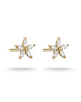 Stud earrings flower with zirconia