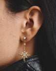 Earrings moon and star with zirconia