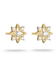 Stud earrings star with zirconia