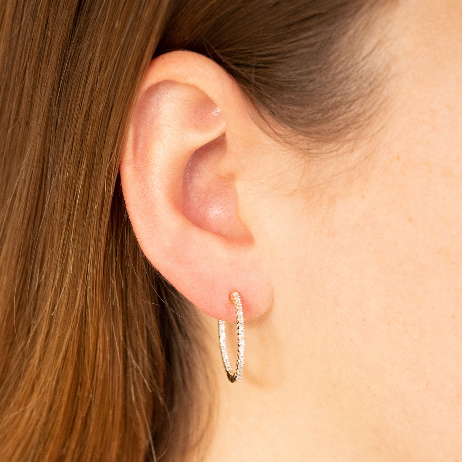 9CT KIMBERLY DIAMOND HOOP EARRINGS