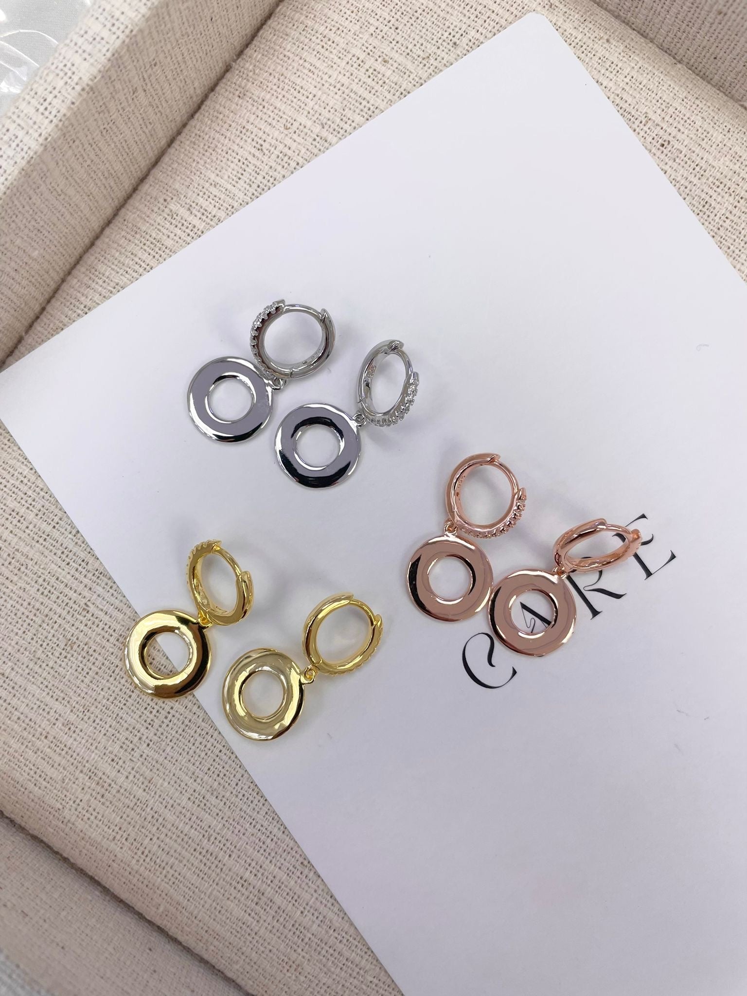HALO HUGGIE EARRINGS - STERLING SILVER