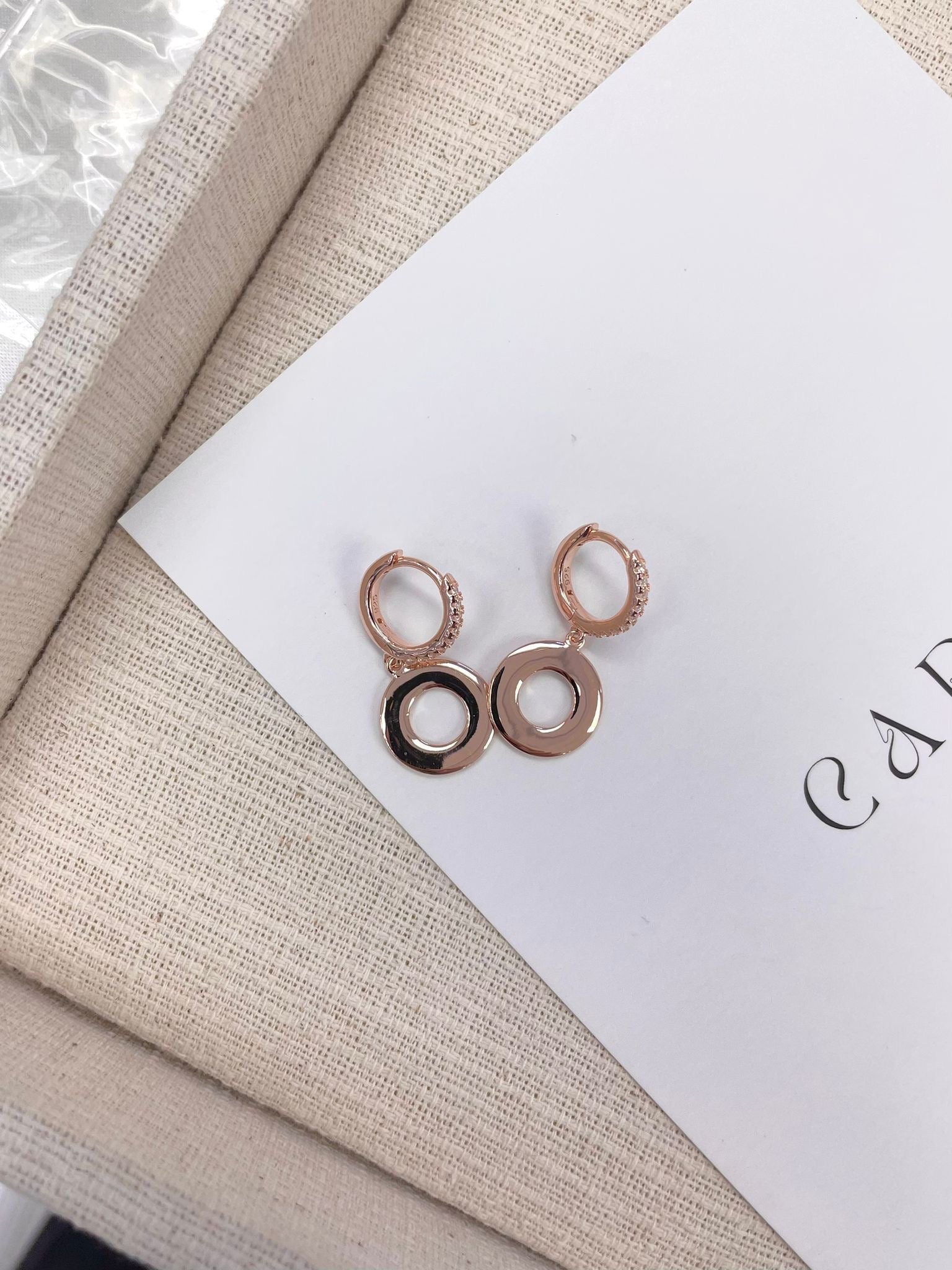 HALO HUGGIE EARRINGS - STERLING SILVER