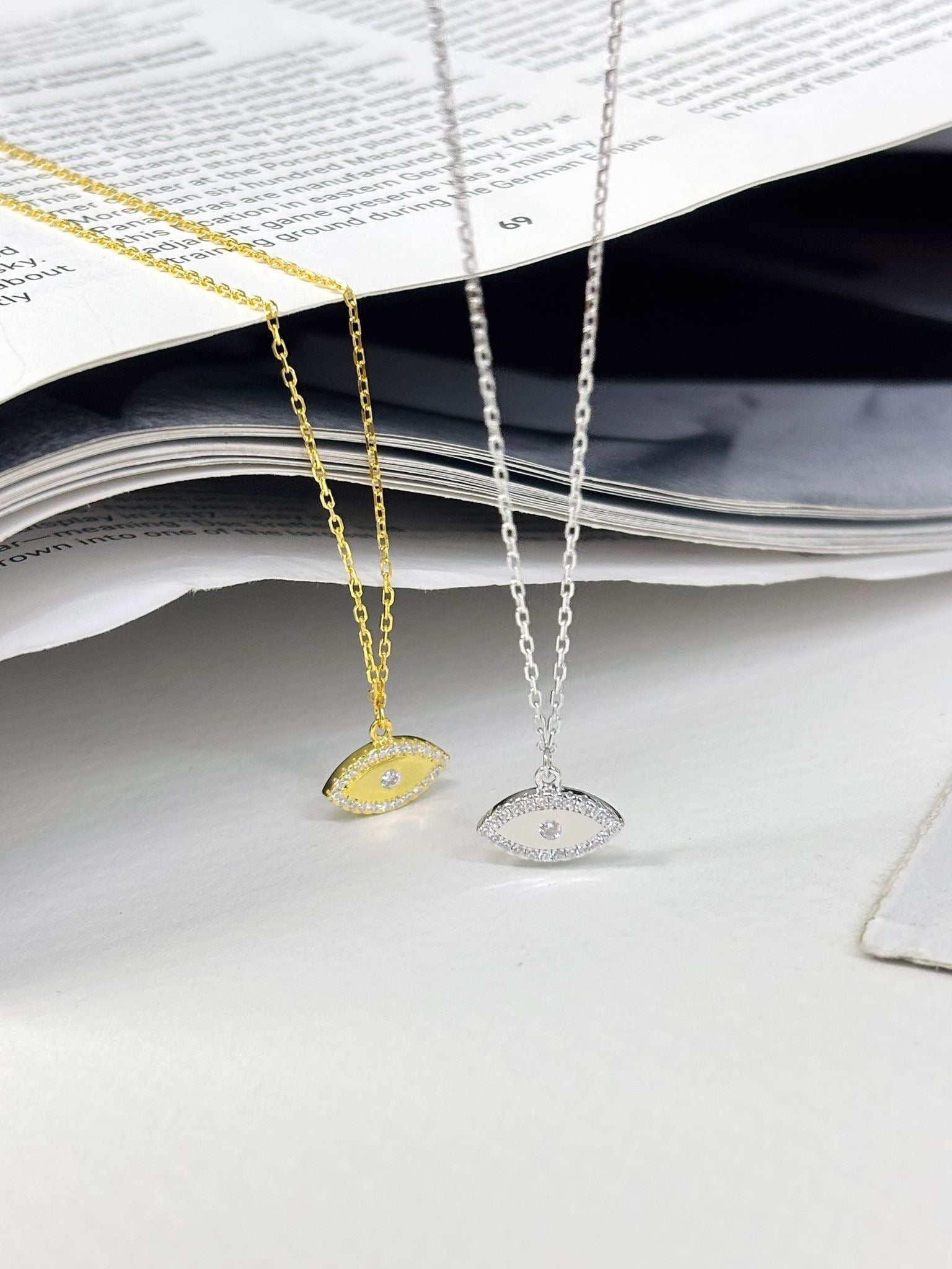 ALYSHA EYE NECKLACE- STERLING SILVER