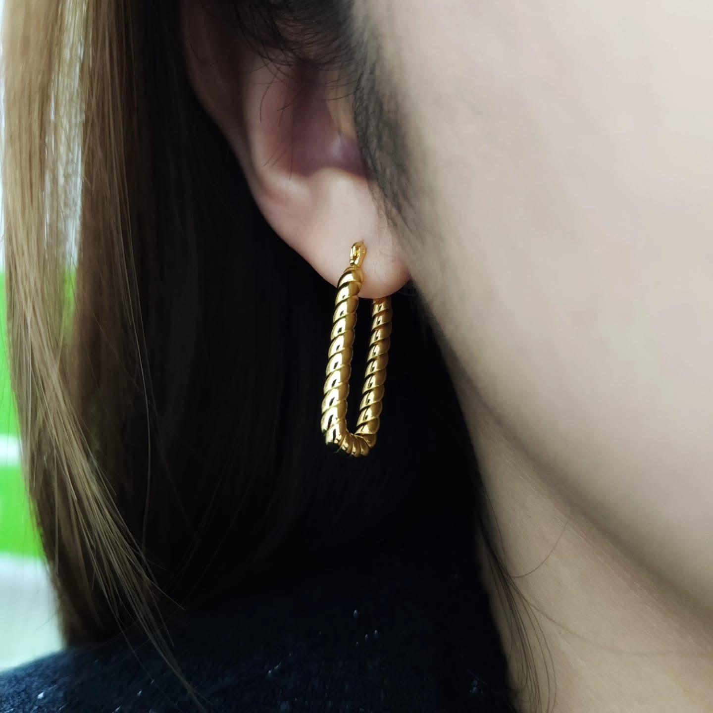 ROPE HOOP EARRINGS - STERLING SILVER