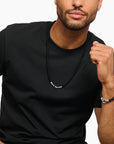 THOMAS SABO Obsidian necklace with skull and crosses