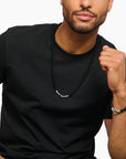 THOMAS SABO Obsidian necklace with skull and crosses