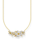 THOMAS SABO Lovely Daisy Necklace with Stones Gold