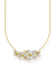 THOMAS SABO Lovely Daisy Necklace with Stones Gold