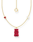 THOMAS SABO Necklace with red goldbears pendant & freshwater pearl