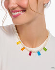 THOMAS SABO Pearl necklace with 5 colourful goldbears