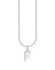 THOMAS SABO Necklace with letter pendant F and white zirconia - silver